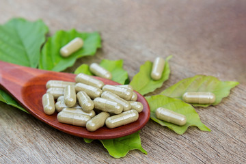Alternative supplement capsules from organic herb 