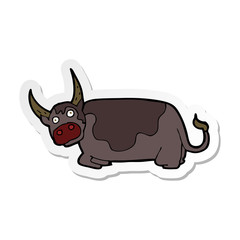 sticker of a cartoon bull