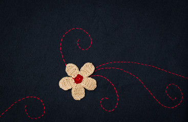 Fabric sewing handmade with flower pattern 