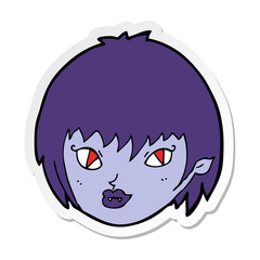 sticker of a cartoon vampire girl face