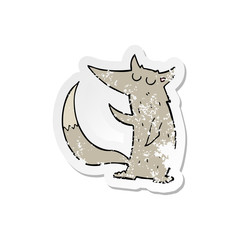 retro distressed sticker of a cartoon wolf