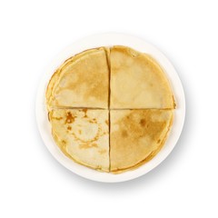 Fried pancakes. Close up. Isolated on white background