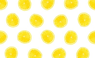 Pattern of cut lemon. Close up. Isolated on white background