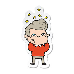 Fototapeta premium sticker of a cartoon excited man