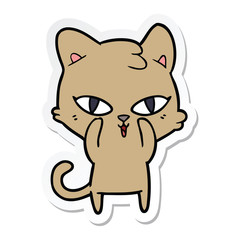 sticker of a cartoon cat