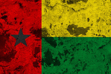 Guinea-Bissau flag on old wall
