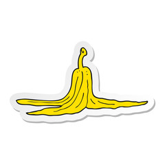 sticker of a cartoon banana peel