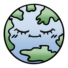 gradient shaded cartoon planet earth
