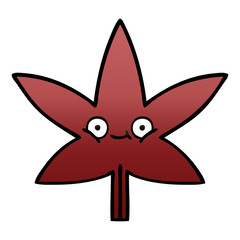 gradient shaded cartoon autumnal leaf