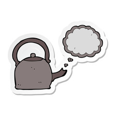 sticker of a cartoon kettle