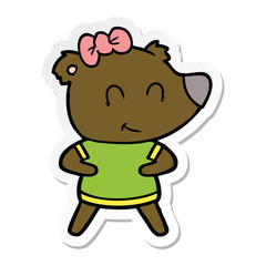 sticker of a female bear cartoon