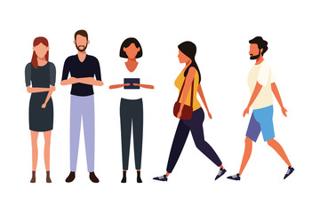 Fototapeta premium casual people cartoon