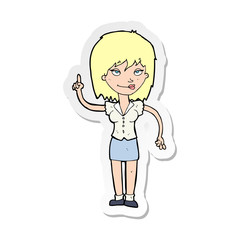 sticker of a cartoon woman with idea