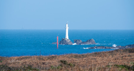 Naklejka premium Balise d'entrée du port de Molène Finistère nord Bretagne France
