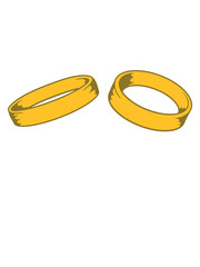 2 ringe heiraten hochzeit schmuck junggesellenabschied gold paar liebe verliebt antrag verlobt frau mann pärchen clipart design
