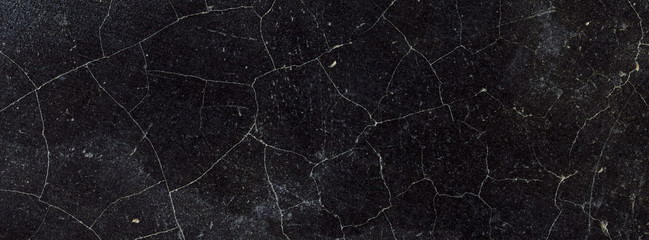 cracked black concrete wall, floor texture for banner background