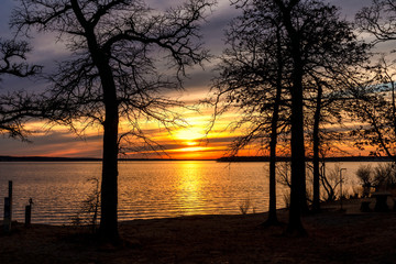 Sunset at a park in Oklahoma.