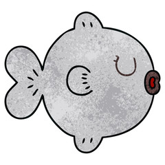 quirky hand drawn cartoon fish