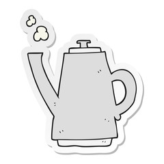 sticker of a cartoon coffee kettle