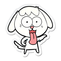 sticker of a cute cartoon dog