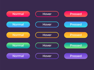 web ui elements gradient colored buttons