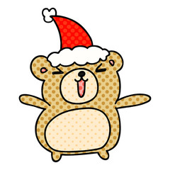 christmas cartoon of kawaii bear