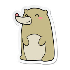 sticker of a cute cartoon bear