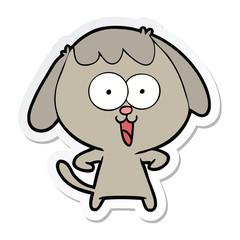 sticker of a cute cartoon dog