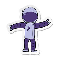 sticker of a cartoon astronaut