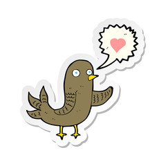 sticker of a cartoon bird singing