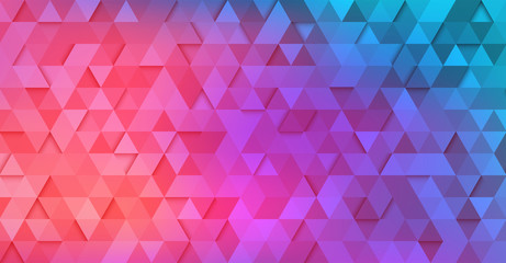 Fototapeta premium Colorful geometric background with abstract spectrum pattern of triangles.