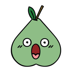 cute cartoon green pear