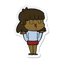 sticker of a cartoon woman