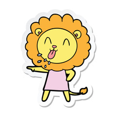 sticker of a happy cartoon lion