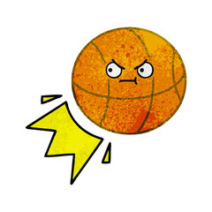 retro grunge texture cartoon basketball
