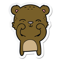 sticker of a happy cartoon bear