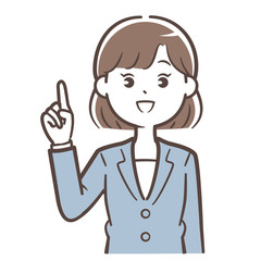 スーツ女性　指さし