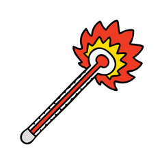 quirky hand drawn cartoon hot thermometer