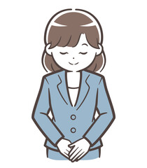 スーツ女性　お辞儀