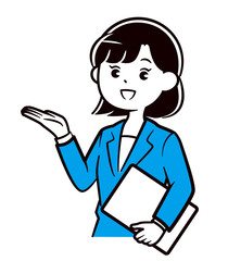 スーツ女性　案内