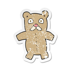 retro distressed sticker of a cartoon teddy bear