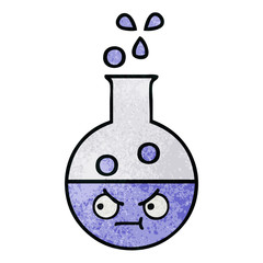 retro grunge texture cartoon test tube