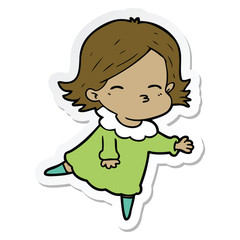 sticker of a cartoon woman