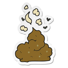 sticker of a cartoon gross poop