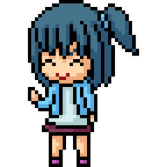 Fototapeta premium vector pixel art anime girl