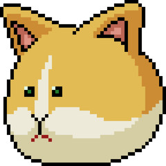 vector pixel art cat face