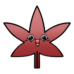 gradient shaded cartoon autumnal leaf