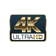 4K UltraHD Gold Logo - Vector