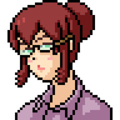 vector pixel art anime girl