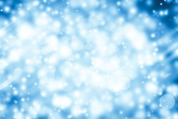white bokeh blur background / Circle light on blue background / abstract light background